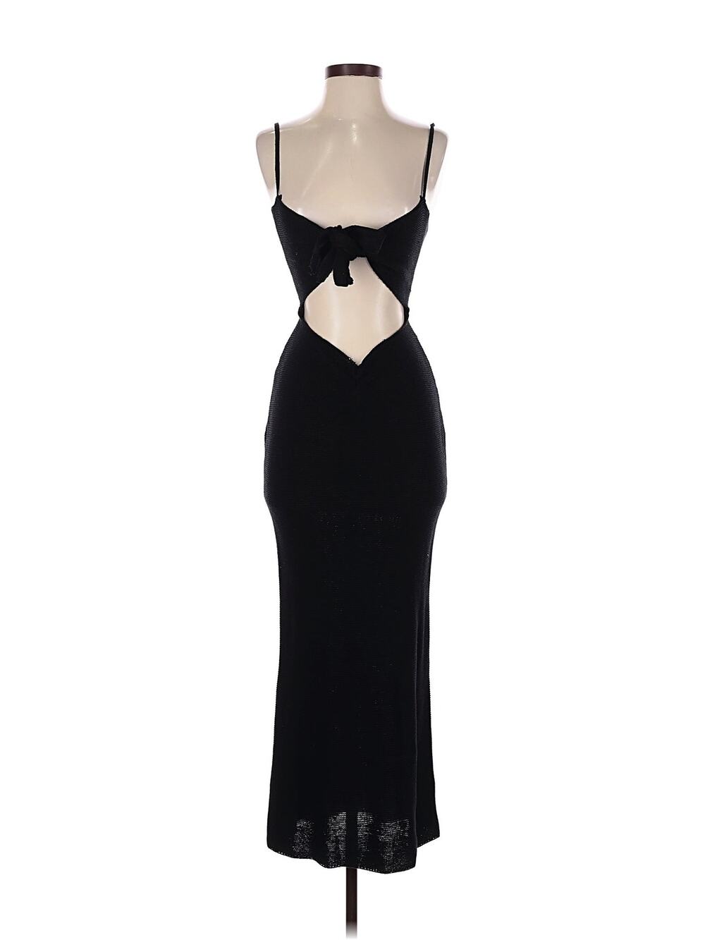 Danielle Bernstein WeWoreWhat Black Knot Front Cutout Maxi Dress Small S Sexy